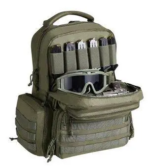 VEVOR Tactical Range Backpack for 6 Pistols Gun Backpack Green,Range Bag for Handguns Gun Case Bag with Lockable Zipper for Shooting Range Outdoor Hunting