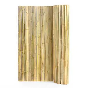 VEVOR Natural Rolled Bamboo Fence Bamboo Panel 6 ft H x 8 ft L x 0.75 in D.