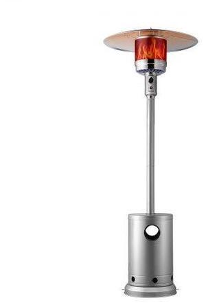VEVOR Propane Patio Heater 50000BTU Tall Hammered w/Round Table Outdoor Silver