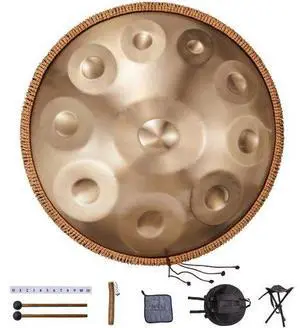 VEVOR Handpan Drum 22 in 10 Notes D Minor Hand Drum Instrument with Mallet