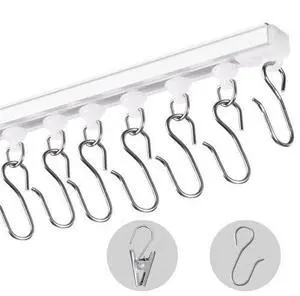 VEVOR Ceiling Curtain Track Set 9.9 FT/3 Meter Self Adhesive Room Divider White