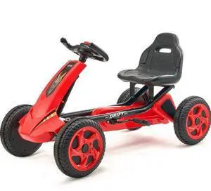 VEVOR Go Kart 4 Wheel Pedal Ride On Toy for Kids Ages 3-8 Adjustable Seat Red