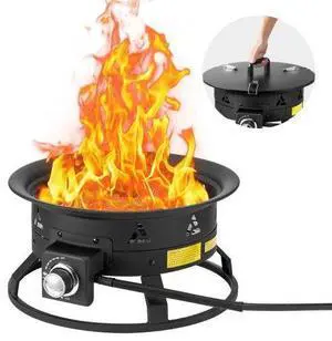 VEVOR Propane Fire Pit 19 Outdoor Portable Gas Fire Pit for Heating 58000 BTU