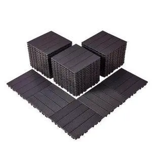 VEVOR Interlocking Deck Tiles 54 Pack 12"x12" Waterproof for Porch Dark Brown
