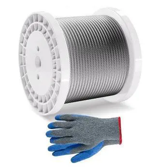 VEVOR Carbon Steel Cable 1/4" 7x19 Strands Steel Wire Rope 250 ft Cable Railing