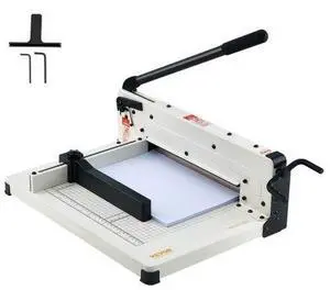 VEVOR Heavy Duty Paper Cutter, 12" Industrial Commercial Guillotine Paper Cutter for A4 Paper, 400 Sheet Capacity, Solid Steel Construction, Stack Paper Trimmer for Office Home School Shop, White