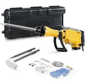 VEVOR Demolition Jack Hammer Concrete Breaker 2200W Electric Hammer 2 Chisel Bit