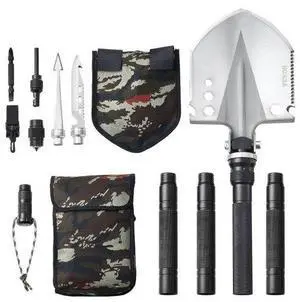 VEVOR Survival Shovel 13 in 1 Camping Shovel Folding Multitool Portable Compact