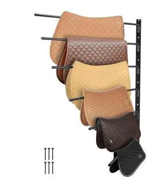 VEVOR Wall Mounted Saddle Rack Six Tiers English & Western Horse Saddle Stand
