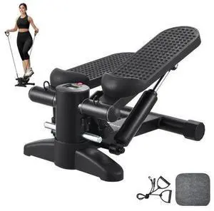 VEVOR Stair Stepper for Exercise at Home Hydraulic Mini Stepper with Resistance Band