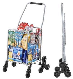 VEVOR Stair Climbing Cart Foldable Shopping Cart 45L with Stair Climbing Wheels