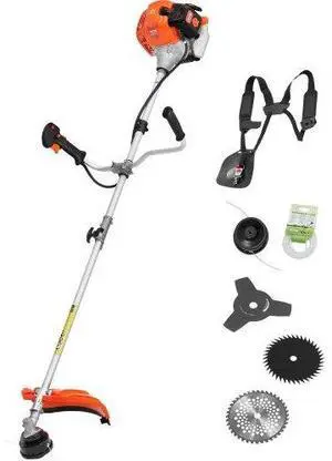 VEVOR String Trimmer, 42.7CC 2-Stroke, Gas Powered Weed Wacker, 16.9" Cordless Grass Trimmer, Multi-Functional Lawn Edger with Shoulder Strap & 3T Blade, Weed Eater for Quick Grass Cleaning