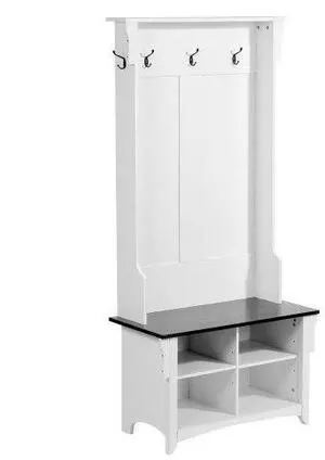VEVOR Hall Tree Entryway Bench, Coat Rack with Shoe Storage, 32" Wide Mudroom bench with Storage and Seating, Adjustable Shelves and 5 Hanging Hooks with 4 Storage Drawers,for Mudroom,Entryway,Hallway