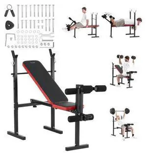 VEVOR Weight Bench Sit up Bench for Home Gym Strength Training Adjustable Foldable