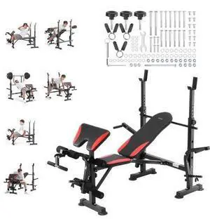 VEVOR Weight Bench Sit up Bench for Home Gym Strength Training Adjustable Foldable