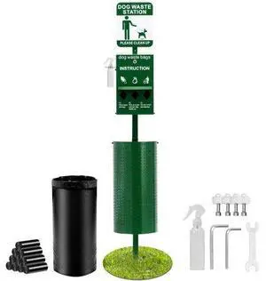 VEVOR Dog Waste Station with 600 Dog Poop Bags Commercial Park Pet Poop Station