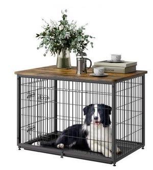 VEVOR Dog Crate Furniture 38 in Indoor Wooden Dog Kennel with Tray Heavy Duty