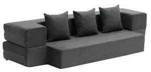 VEVOR Folding Sofa Bed 3-in-1 Foldable Couch Bed with 3 Pillows Dark Grey Twin