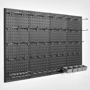 VEVOR Metal Pegboard Panels 4 Pcs 24" x 12" Wall Organizer for Garage Tool Storage