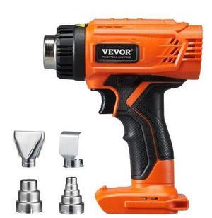VEVOR Cordless Heat Gun Hot Air Gun with LED Light 6 Temperatures & 4 Nozzles