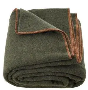 VEVOR Wool Camping Blanket 64" x 88" Warm for Camping Hiking Travel Army Green