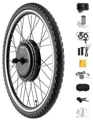 VEVOR 1000W Electric Bike Conversion Kit 48V 420rpm 26" Front Wheel E-Bike Hub Motor