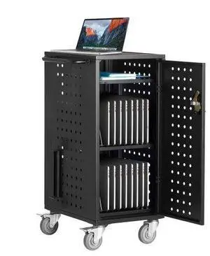 VEVOR Laptop Cart, 20 Device Mobile Charging Cart, Up to 15.6 in Screen Size, Office and Classroom Mobile Charging Cart, for Chromebook, Tablet and Laptop
