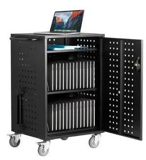 VEVOR Charging Cart, 32 Device Mobile Charging Station, Up to 15.6 in Screen Size, Office and Classroom Mobile Charging Cart, for Chromebook, Tablet and Laptop