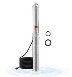 VEVOR 1.5HP Deep Well Submersible Pump Stainless Steel Water Pump 31.7GPM 276ft