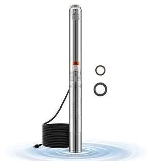 VEVOR 2HP Deep Well Submersible Pump Stainless Steel Water Pump 31.7 GPM 450 ft