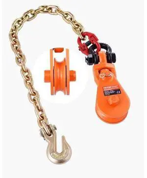 VEVOR 2 Ton 3" Snatch Block with Chain Flatbed Tow Truck Rollback Car Carrier Cable