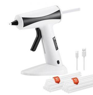 VEVOR Hot Glue Gun, Rechargeable Cordless Glue Gun, Mini Wireless Hot Glue Gun Kit with 2200mAh Battery, 20 Pcs Glue Sticks, Fast Preheating & High Temp, for Crafts, Arts, DIY, Quick Home Repairs