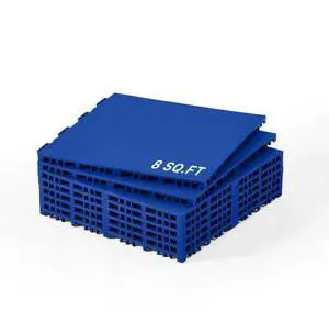 VEVOR Gym Flooring Set 8 PCS Interlocking PP Puzzle Rubber Tiles Blue