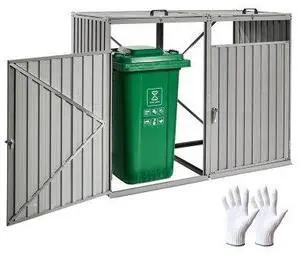 VEVOR Trash Can Storage Garbage Can Storage Shed 2 x 52.79 Gal for Trash Cans