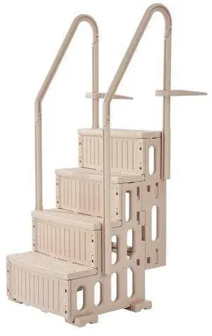 VEVOR 4-Step Taupe Pool Ladder of Double Handrails Supports 400 lb for 48-54 In Pools