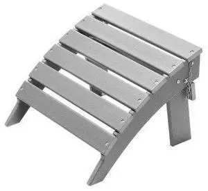 VEVOR Adirondack Ottoman 16.9L x 18.9W x 13H Inch HDPE Folding Patio Footrest Gray