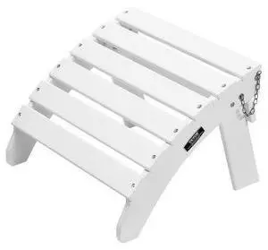 VEVOR Adirondack Ottoman 17.7L x 19.7W x 13.8H Inch HDPE Folding Patio Footrest White