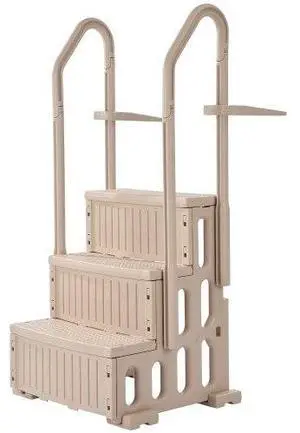 VEVOR 3-Step Taupe Pool Ladder of Double Handrails Supports 400 lb for 36-48 In Pools