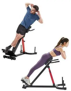 VEVOR Roman Chair Back Extension Hyperextension Bench Multi-Function Adjustable Gym