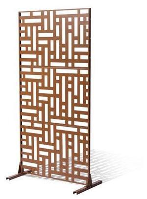 VEVOR Metal Privacy Screen 47"x76" Outdoor Privacy Screens & Panels for Patio Brown