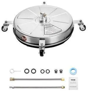 VEVOR 18" Pressure Washer Surface Cleaner 4 Wheels 4000 Max PSI 2 Extended Wands