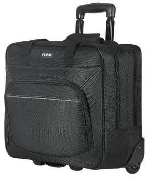 VEVOR Rolling Laptop Bag 15.6 Inch Wheeled Computer Bag for Work Women & Men Black