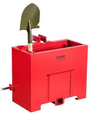 VEVOR Ballast Box 3 Point Category 1 Tractor Quick Tach Hitch Counterweight Red