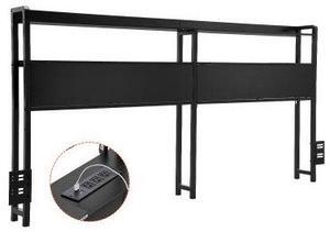 VEVOR Headboard for King Size Bed, Adjustable Height Headboard with 2 Shelves Storage, Freestanding Head Board with Charging Station and LED Light for Different Bed Frames, Easy Assembly, Black