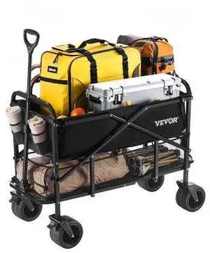 VEVOR Double Decker Wagon Collapsible 300L & 450 lbs Heavy Duty Extended Folding Cart