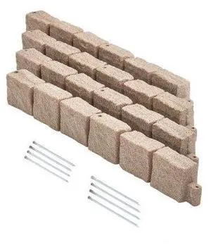 VEVOR Faux Stone Landscape Edging 46.8x3.9 in Lawn Edging Border Fade-Resistant No Dig