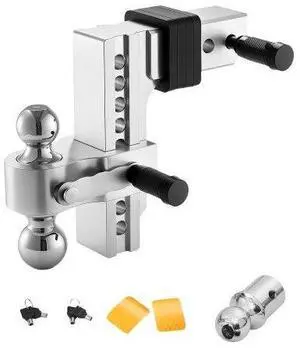 VEVOR Adjustable Trailer Hitch 2.5" Receiver 8" Drop Tri-Ball Hitch 18500 lbs