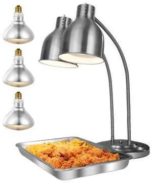 VEVOR Commercial Food Heat Lamp 2-head Electric Catering for Food Restaurant & Buffet