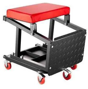 VEVOR Mechanic Stool Rolling Work Seat 300 lbs Load Seat/Step Stool with Wheels