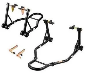 VEVOR Motorcycle Front & Rear Stand Lift 1100 lbs Spoolift Paddock Swingarm Arm Black